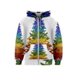 rainbow christmas tree Kids  Zipper Hoodie