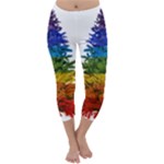 rainbow christmas tree Capri Winter Leggings 
