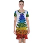 rainbow christmas tree Short Sleeve Nightdress