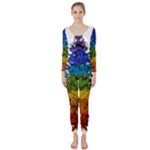 rainbow christmas tree Long Sleeve Catsuit