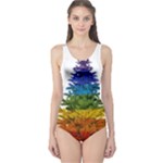 rainbow christmas tree One Piece Swimsuit