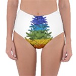 rainbow christmas tree Reversible High-Waist Bikini Bottoms