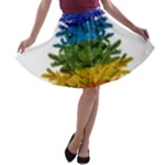 rainbow christmas tree A-line Skater Skirt