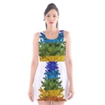 rainbow christmas tree Scoop Neck Skater Dress