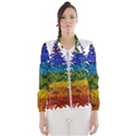 rainbow christmas tree Women s Windbreaker