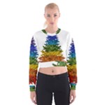 rainbow christmas tree Cropped Sweatshirt