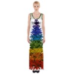 rainbow christmas tree Thigh Split Maxi Dress