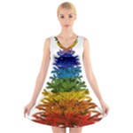 rainbow christmas tree V-Neck Sleeveless Dress
