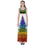 rainbow christmas tree Empire Waist Maxi Dress