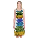 rainbow christmas tree Midi Sleeveless Dress