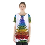 rainbow christmas tree Skirt Hem Sports Top