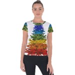 rainbow christmas tree Short Sleeve Sports Top 