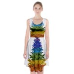 rainbow christmas tree Racerback Midi Dress