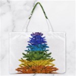 rainbow christmas tree Zipper Medium Tote Bag
