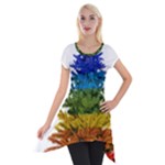 rainbow christmas tree Short Sleeve Side Drop Tunic