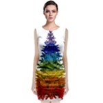 rainbow christmas tree Sleeveless Velvet Midi Dress