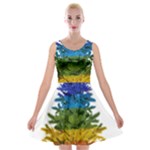 rainbow christmas tree Velvet Skater Dress
