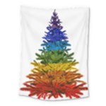 rainbow christmas tree Medium Tapestry
