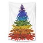 rainbow christmas tree Large Tapestry