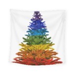 rainbow christmas tree Square Tapestry (Small)