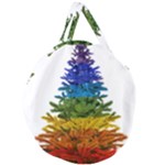 rainbow christmas tree Giant Round Zipper Tote