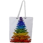 rainbow christmas tree Full Print Rope Handle Tote (Large)