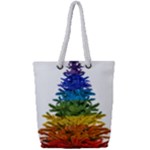 rainbow christmas tree Full Print Rope Handle Tote (Small)