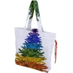 rainbow christmas tree Drawstring Tote Bag