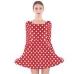 Redpolkaminnie Long Sleeve Velvet Skater Dress