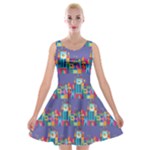IT S A SMALL WORLD Velvet Skater Dress