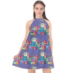 IT S A SMALL WORLD Halter Neckline Chiffon Dress 