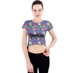 IT S A SMALL WORLD Crew Neck Crop Top