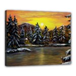 James Winter Cabin by Ave Canvas 20  x 16  (Stretched)