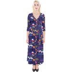 STRANGER THINGS Quarter Sleeve Wrap Maxi Dress