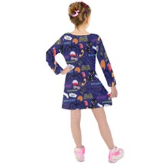 Kids  Long Sleeve Velvet Dress 