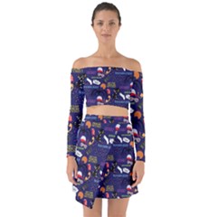 Off Shoulder Top with Skirt Set 