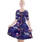 STRANGER THINGS Quarter Sleeve A-Line Dress