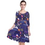 STRANGER THINGS Quarter Sleeve Waist Band Dress