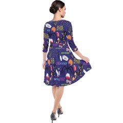 Quarter Sleeve Waist Band Dress 