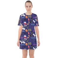 Sixties Short Sleeve Mini Dress 