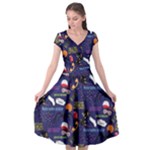STRANGER THINGS Cap Sleeve Wrap Front Dress