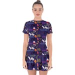 STRANGER THINGS Drop Hem Mini Chiffon Dress