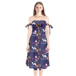 STRANGER THINGS Shoulder Tie Bardot Midi Dress