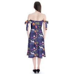 Shoulder Tie Bardot Midi Dress 