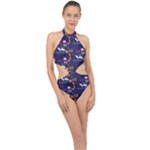 STRANGER THINGS Halter Side Cut Swimsuit