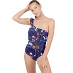 STRANGER THINGS Frilly One Shoulder Swimsuit