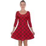Holiday Quarter Sleeve Skater Dress