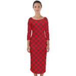 Holiday Quarter Sleeve Midi Bodycon Dress