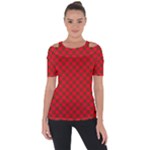 Holiday Shoulder Cut Out Short Sleeve Top