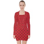 Holiday V-neck Bodycon Long Sleeve Dress